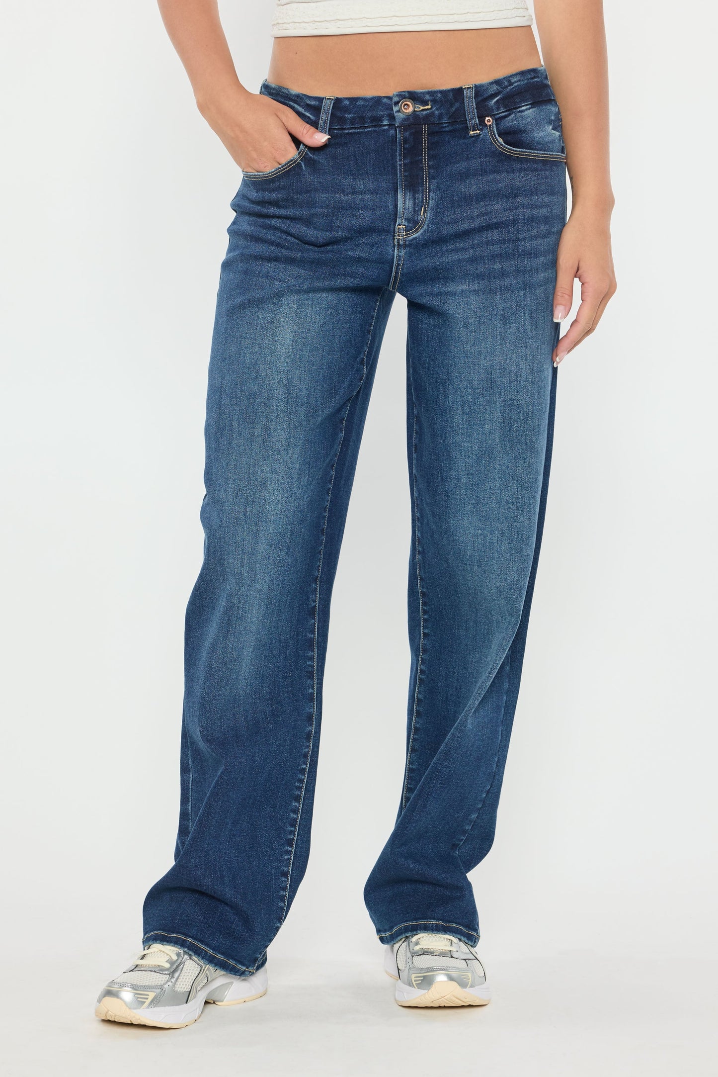 Mid Waist Loose Straight