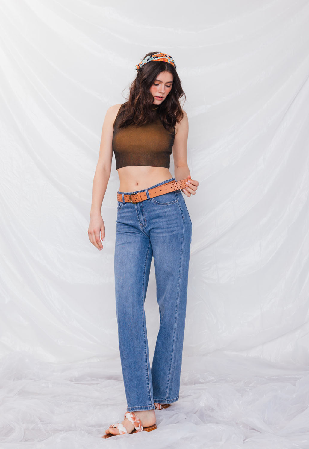 High Rise Wide Leg Straight Jeans