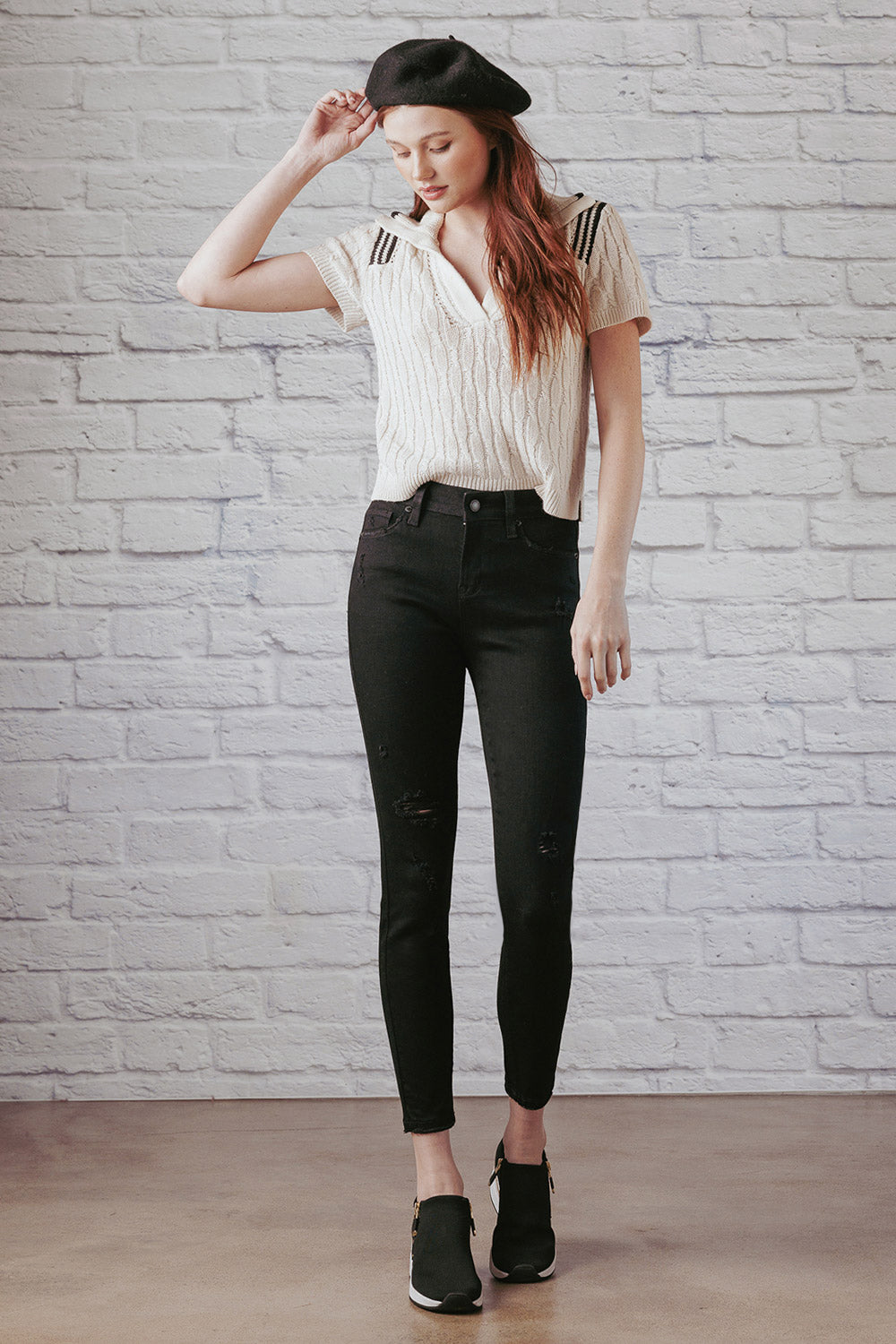 Destructed Ankle Skinny Jeans