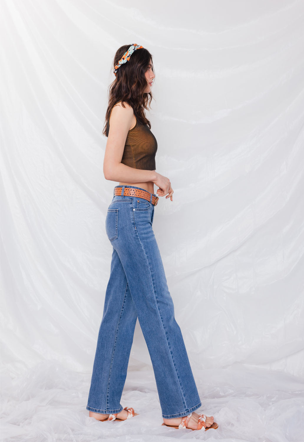 High Rise Wide Leg Straight Jeans