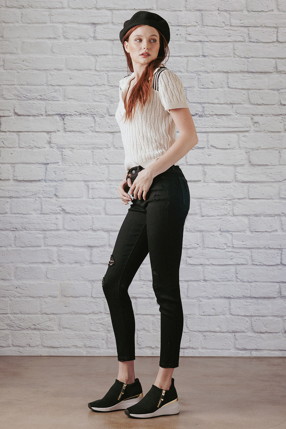 Destructed Ankle Skinny Jeans