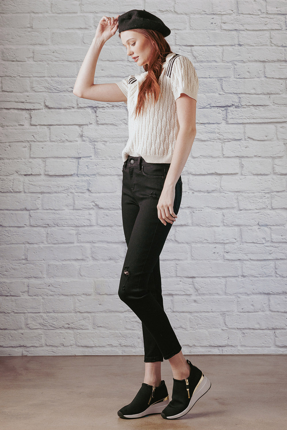 Destructed Ankle Skinny Jeans