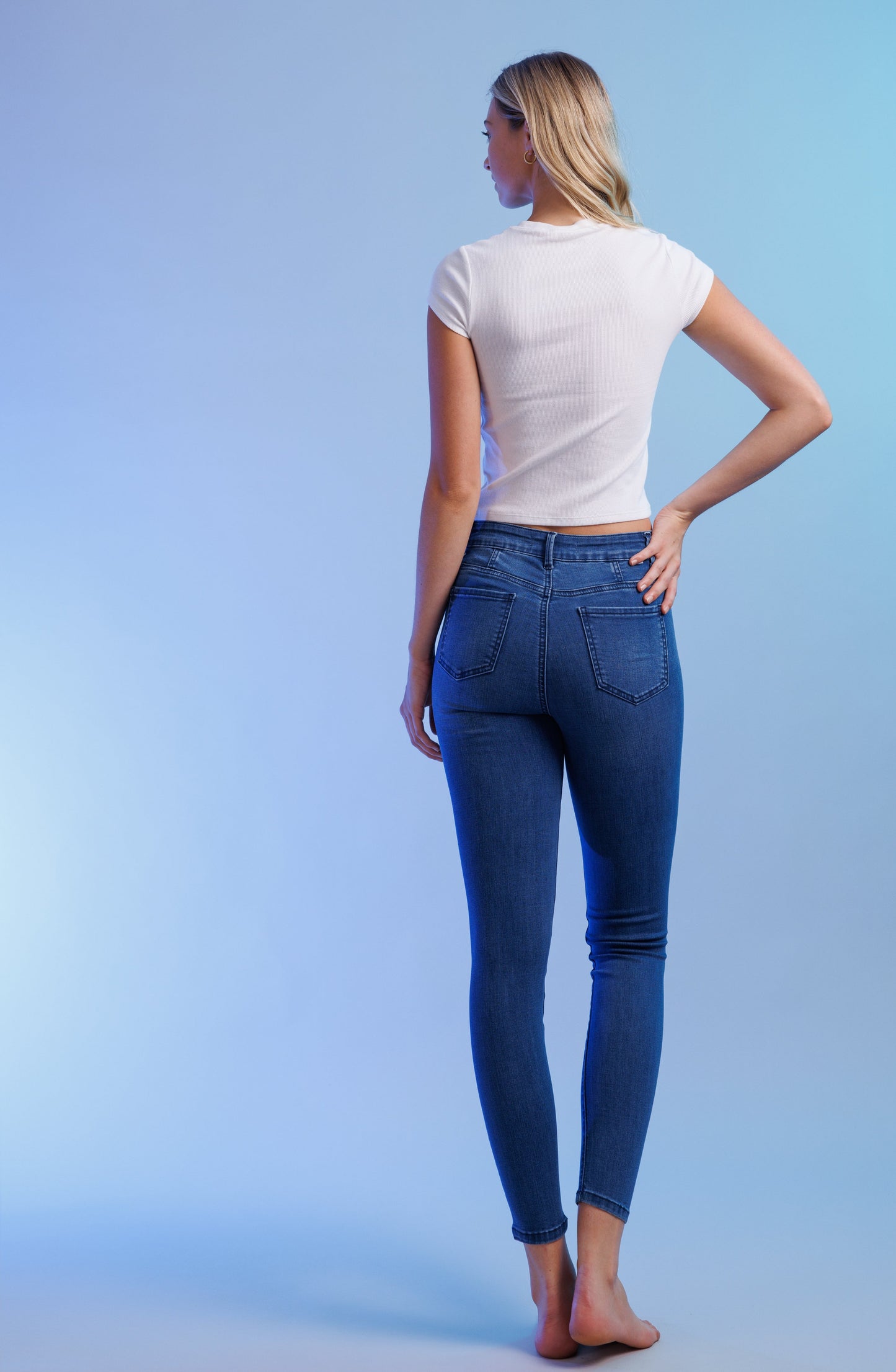 High Rise Ankle Skinny Jeans