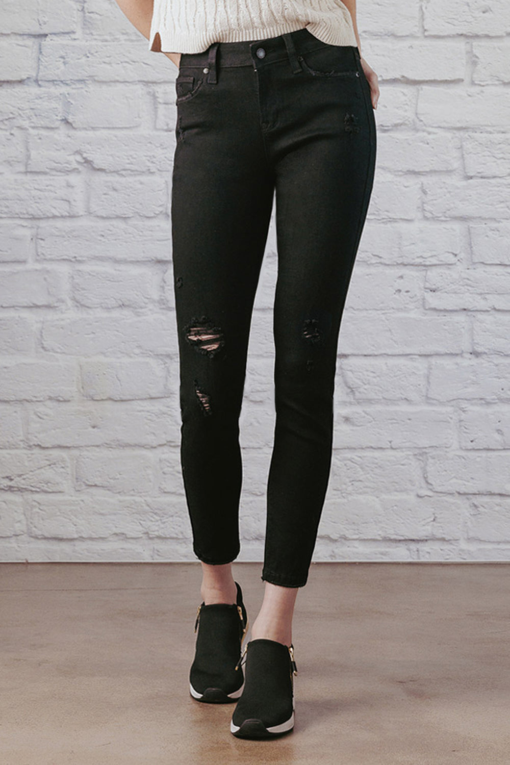 Destructed Ankle Skinny Jeans