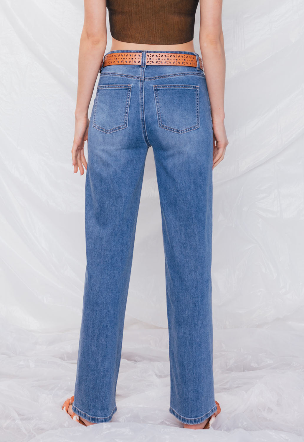 High Rise Wide Leg Straight Jeans