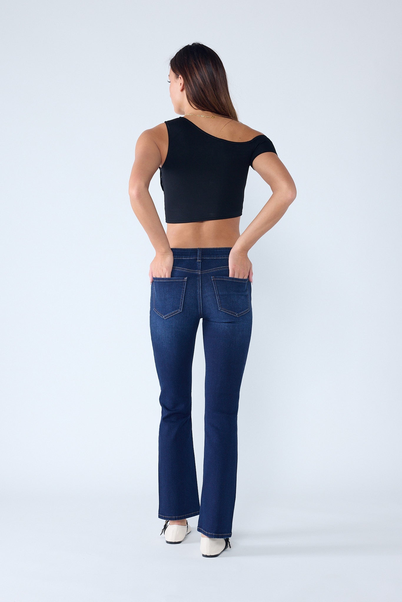 High Rise Slim Bootcut With Gentle Wash