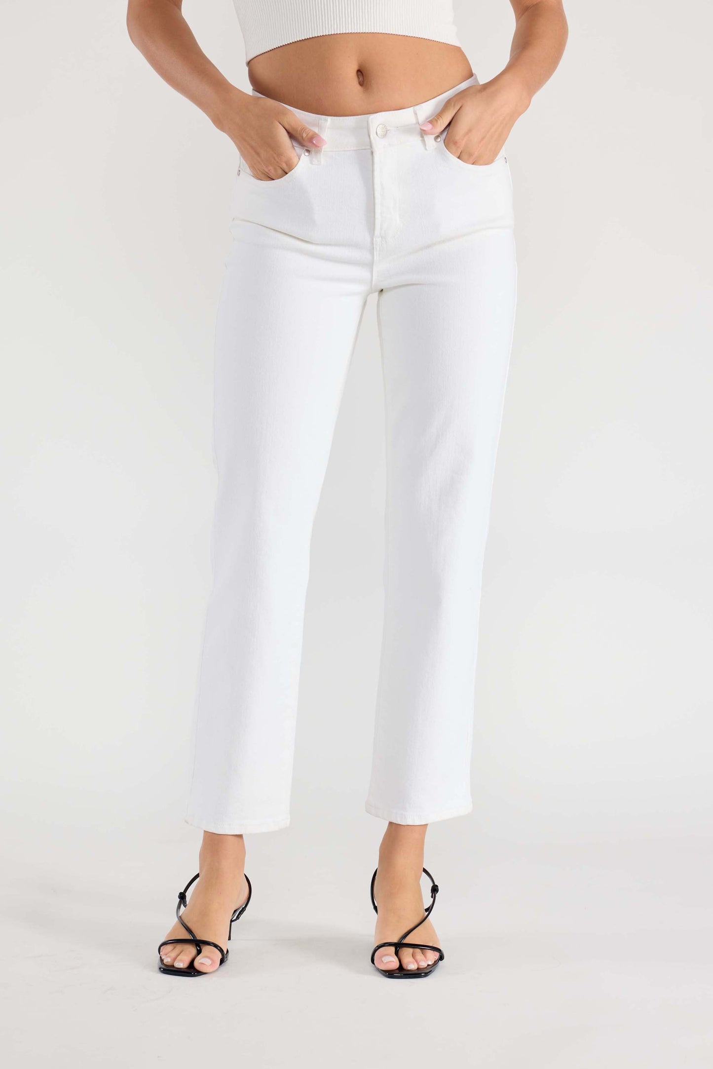 Basic White Straight Regular Hem