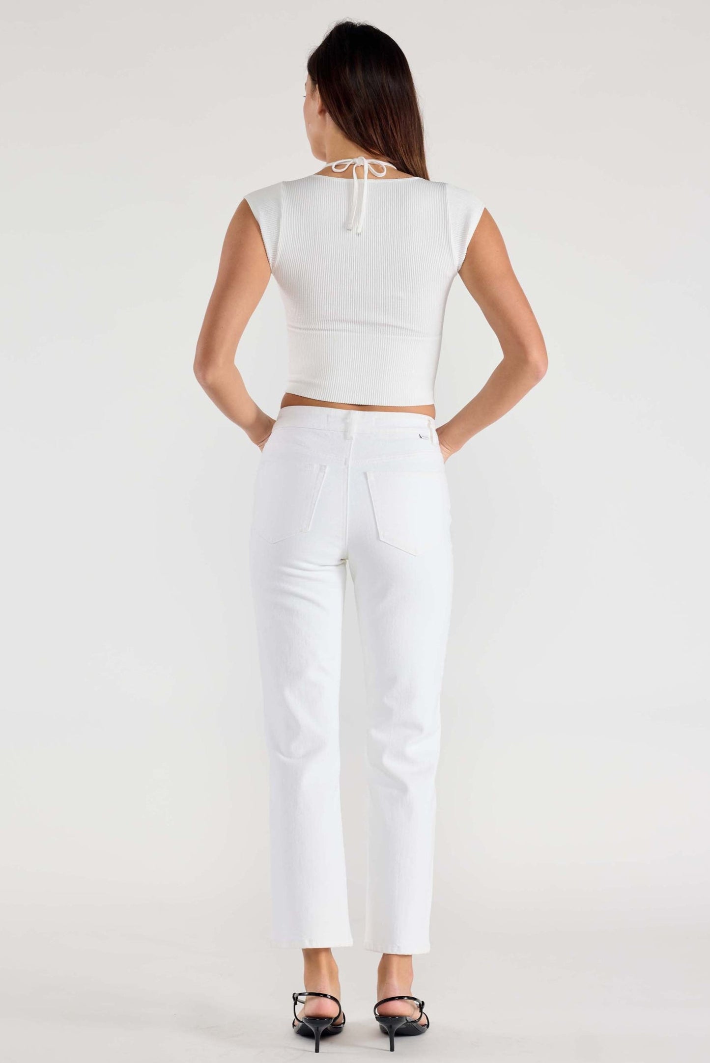 Basic White Straight Regular Hem