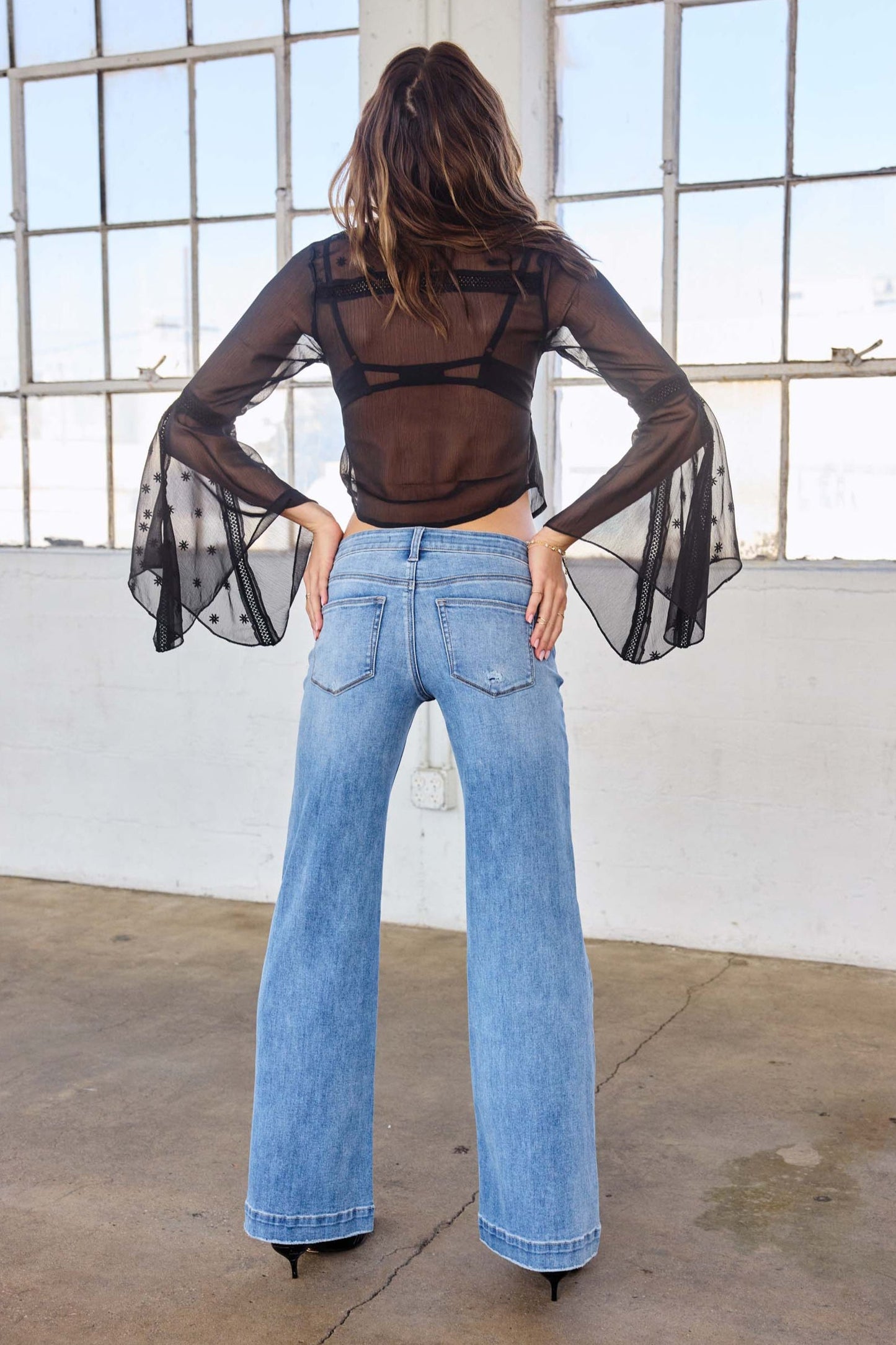 Low Rise Flared Wide Leg