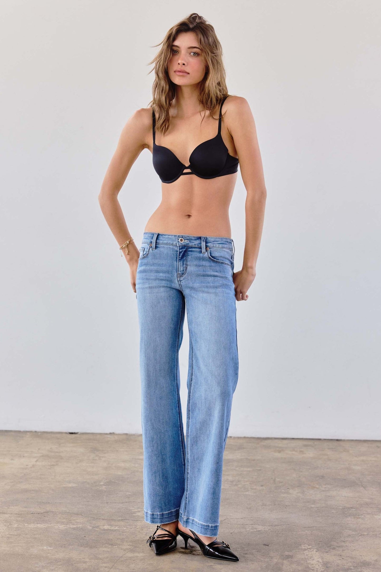 Low Rise Flared Wide Leg