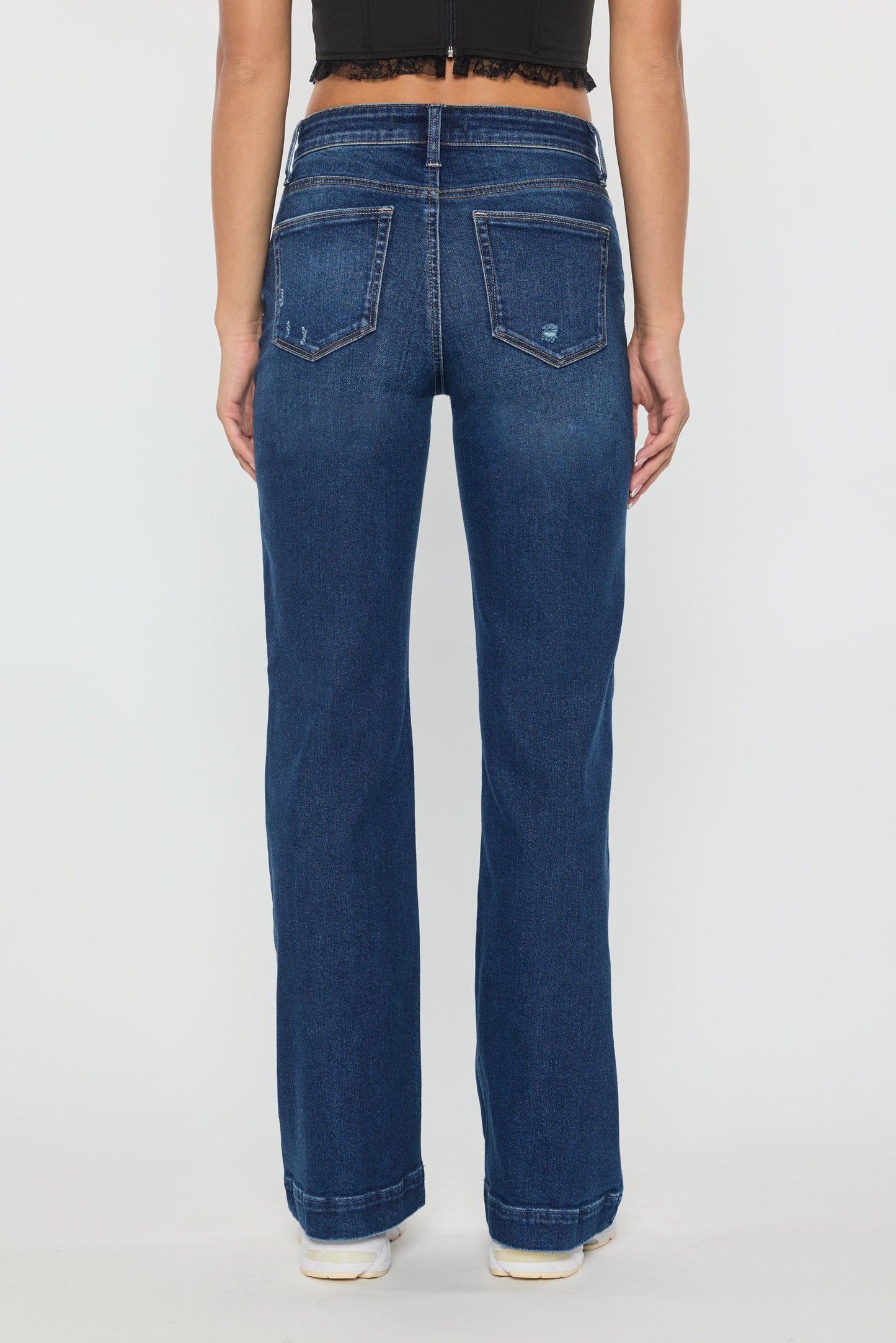 High Rise Destructed Wide Leg