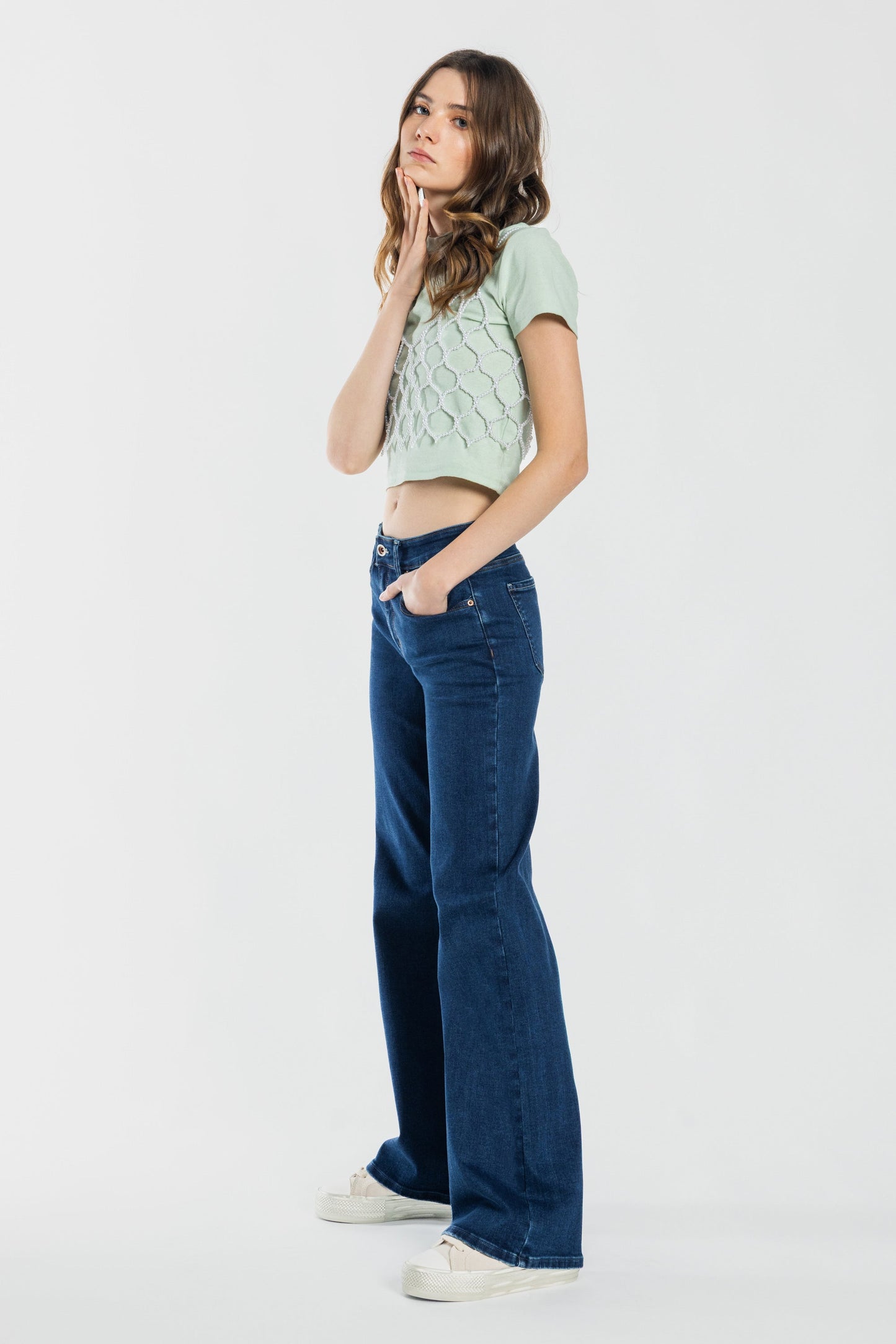 Mid Waist Relaxed Wide Leg