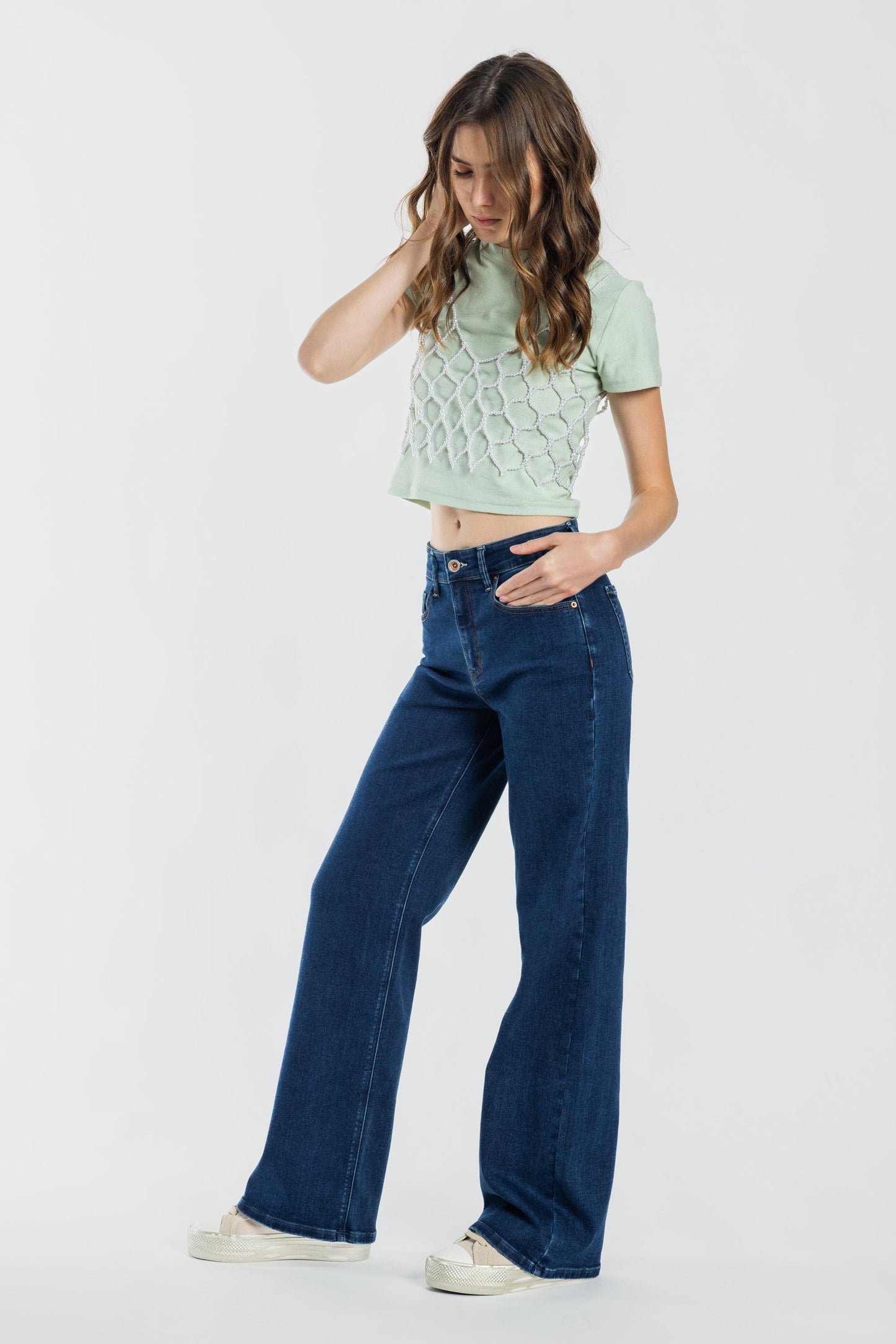 Mid Waist Relaxed Wide Leg