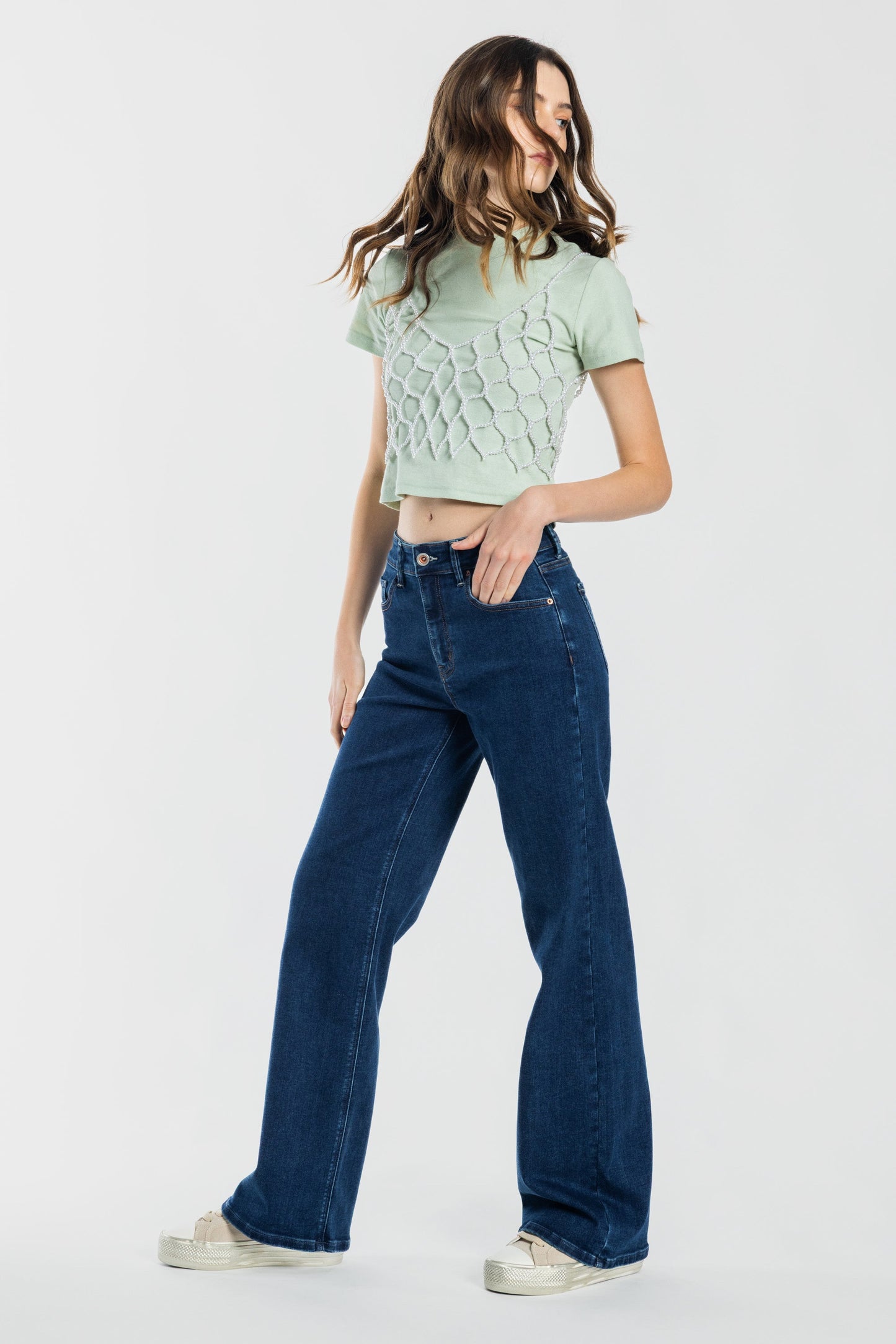 Mid Waist Relaxed Wide Leg