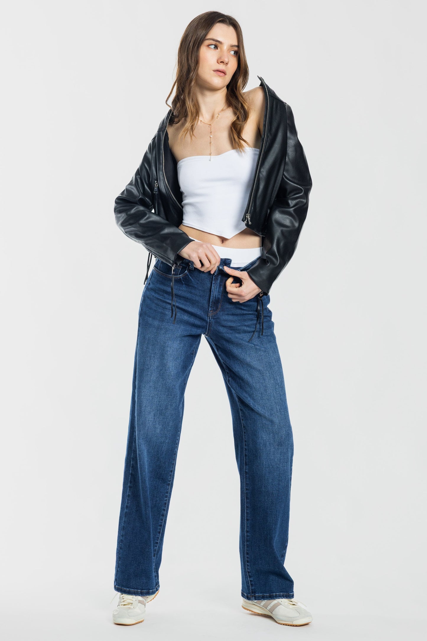 Mid Waist Loose Straight
