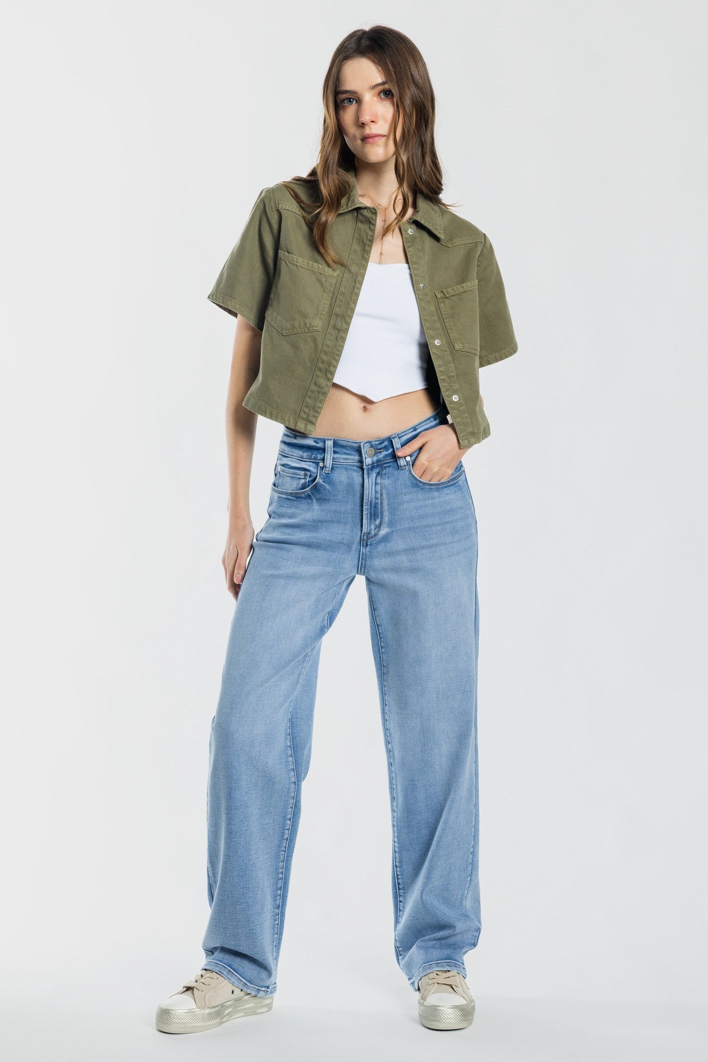 Mid Waist Loose Straight
