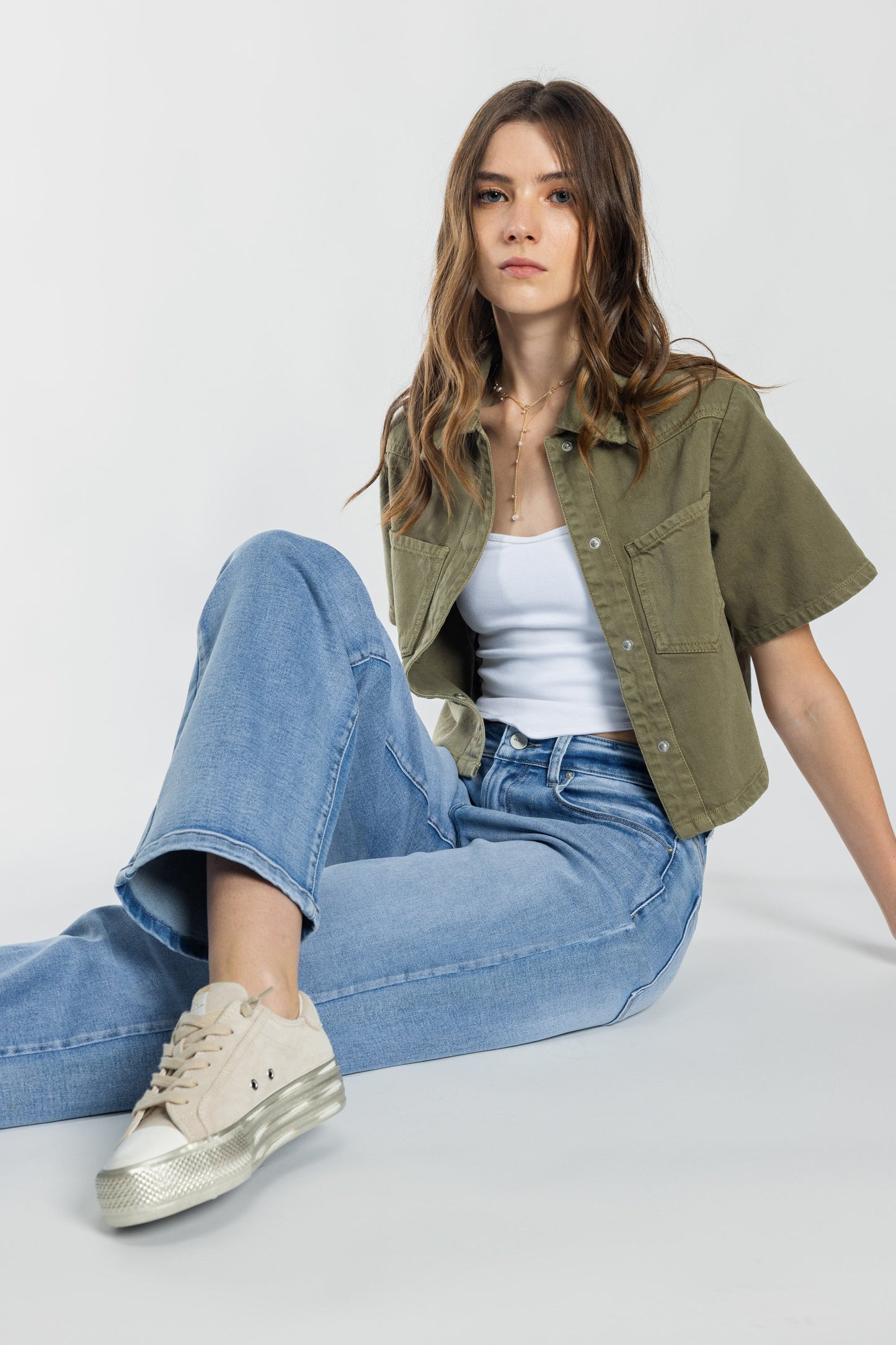 Mid Waist Loose Straight