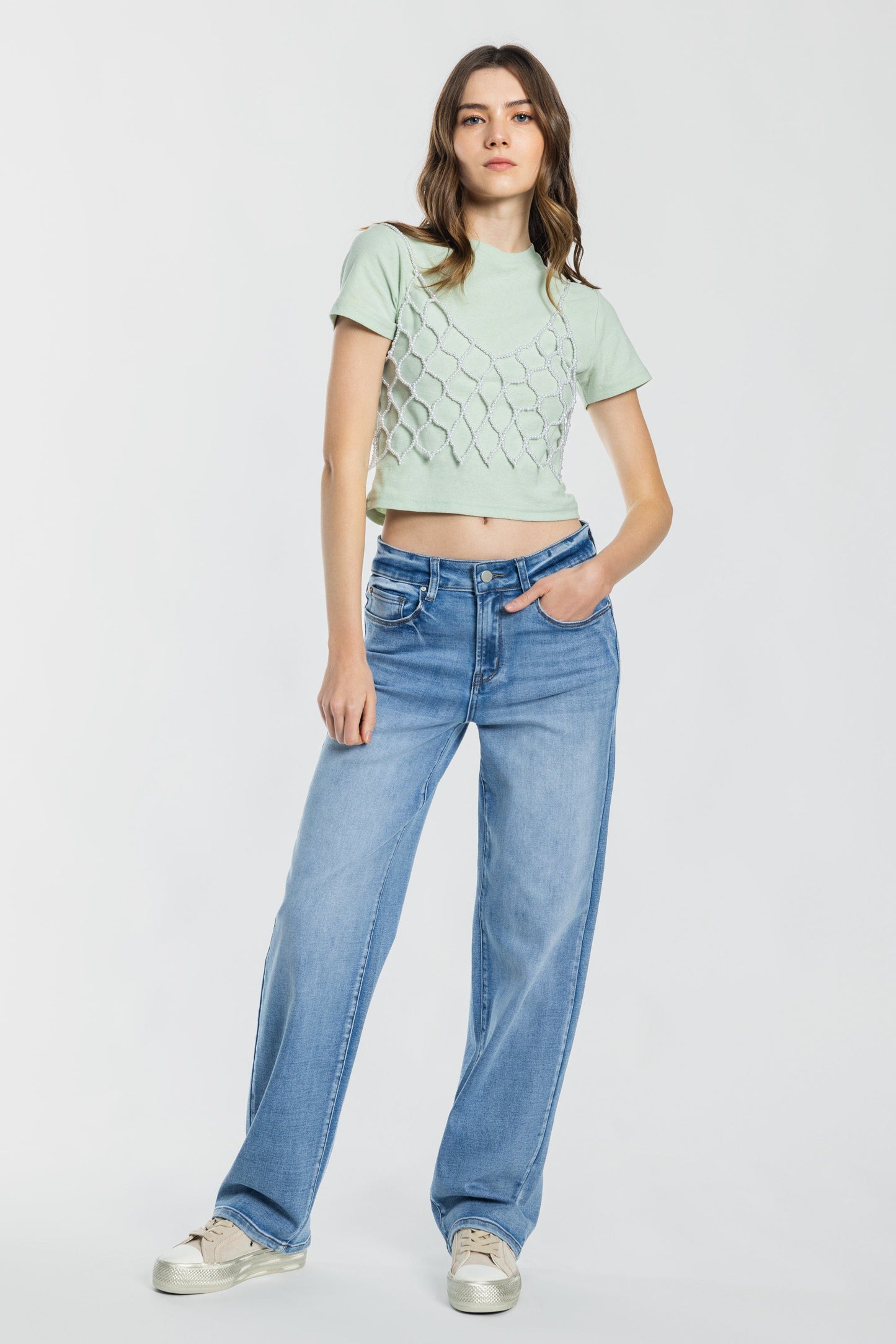 Mid Waist Loose Straight